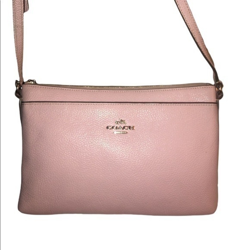Coach pink leather crossbody bag